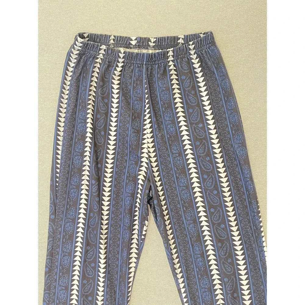 Navy Geometric Flare Pants Y2K Bell Bottom‎ Stretch High Waist Trendy